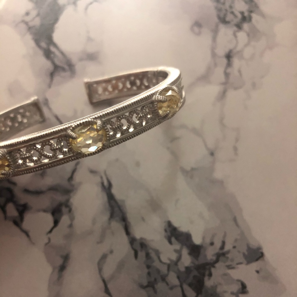 Judith Ripka sterling silver hinge bracelet